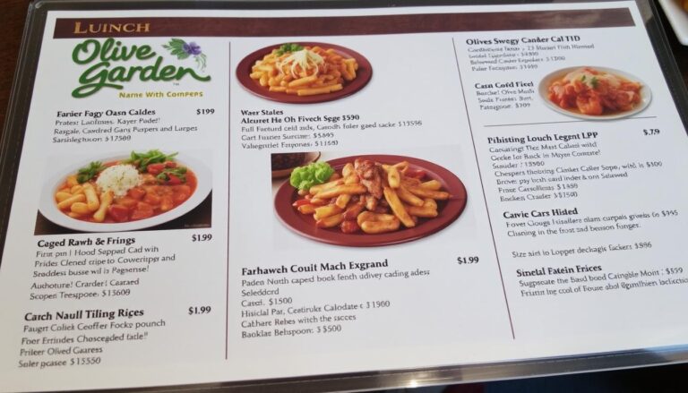 Olive Garden Lunch Menu with Prices