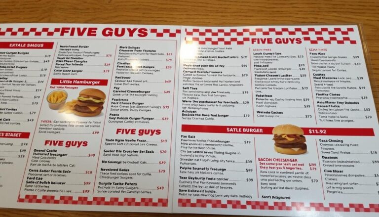 Five Guys Menu With Prices